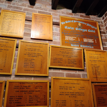 Peal boards at St. Mark, Exeter, Devon