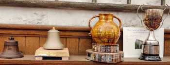 Ringing trophies at Exeter Cathedral, Devon